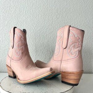 Lane SMOKESHOW Pink Cowboy Bootie Womens 8.5 Short Western Cowgirl Ankle Boots